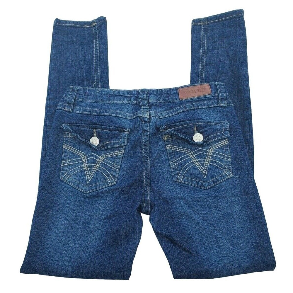 Vigold Jeans 3/4 Juniors Medium Wash Low Rise Cotton Blend Skinny Leg Denim